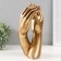 Souvenir Polystone "Two Hands - Touch" Gold 13.2x1.6x26.5 cm