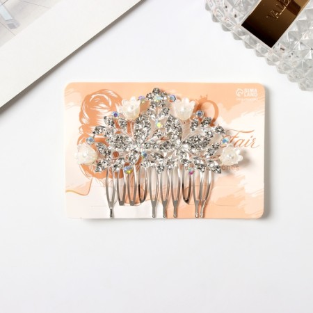 Safyan hair crest "butterflies", 7x8 cm, silver-2