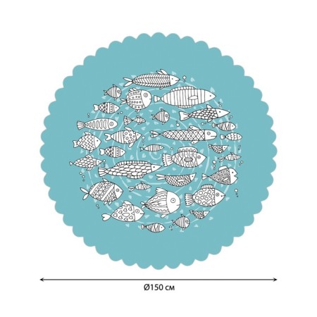 The tablecloth “circular flock of fish”, round, Saten, d = 150 cm-1