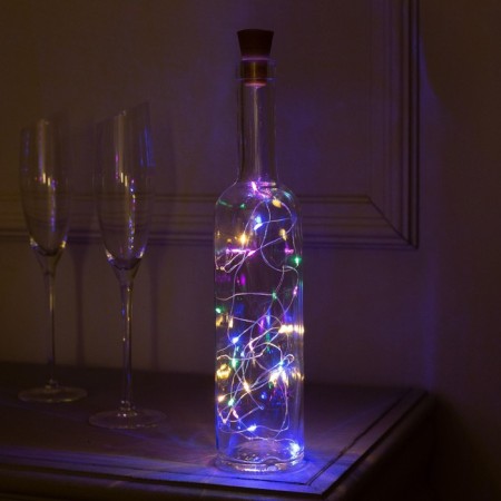 Garland "thread" 2 m dew with a traffic jam, IP44, silver thread, 20 LED, glow of multi, solar battery-1