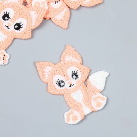 Decor for creativity textile embroidery "foxes" 7.5x5 cm-1