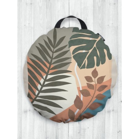 Pillow Siddle "Palm leaves on a beige background", decorative, d = 52 cm