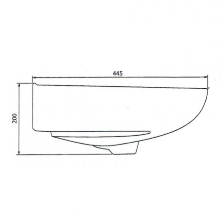 Washbuilder of the LZSF "Antei", width 550 mm, with an overflow, with a hole for the mixer-3
