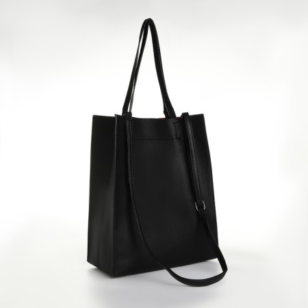 Bag Women's Shoper without fastening, black color-2