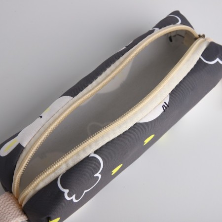 A backpack with a zipper, bag, cosmetic bag, gray color-12