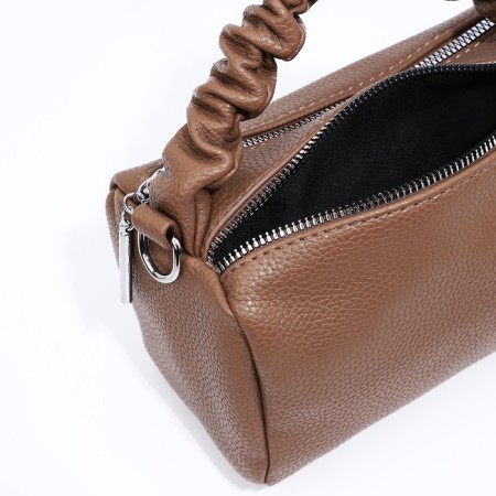 Baget bag with zipper, brown color-6