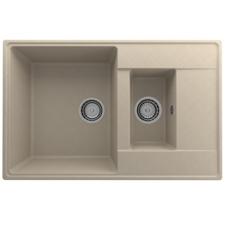 Kitchen Quartz Motya Ulgran Quartz Prima 780, 780x500 mm, 1.5 bowls, color 03, dessert