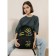 Backpack school textile "imprint", with a pocket, black color