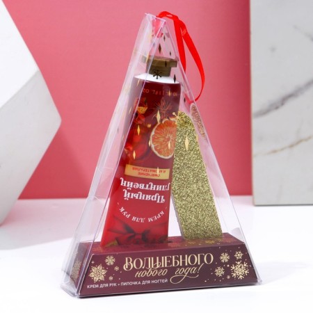 Gift set of cosmetics "Magic New Year!", Hand cream 30 ml and nail file, pure happiness
