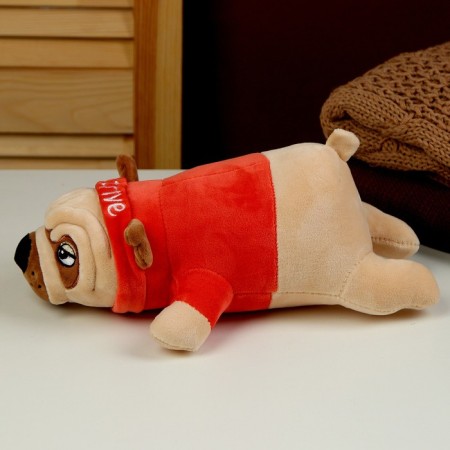 Soft toy "pugs", 30 cm, red color-1
