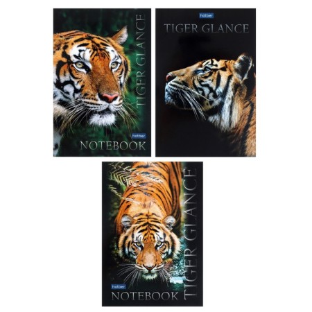 Notepad A6, 40 sheets on the glue "Tiger's look", covered covered paper, glossy lamination, a cage block 80 g/m2