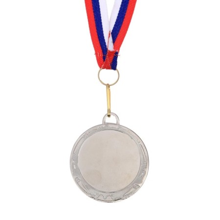 Prize medal 002, D = 5 cm. 2 place. Color: Silver. With a ribbon-3