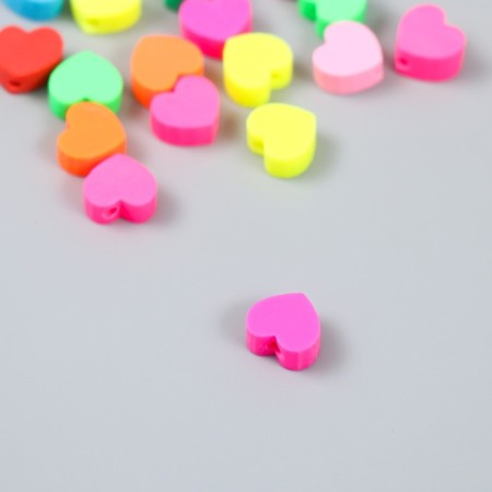 Beads for PVC creativity "Bright hearts" set 20 pcs 0.5x1x1 cm-2