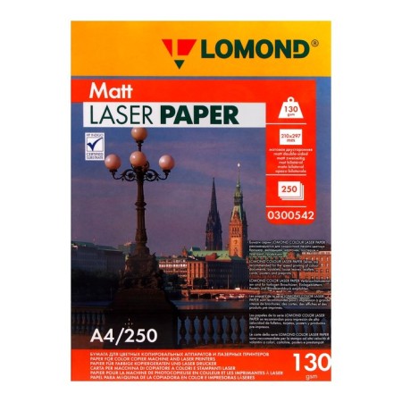 Photo paper for laser printing A4, 250 sheets Lomond, 130 g/m2, bilateral, matte