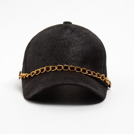 Women's baseball cap with chain color Black, size 56-58-3