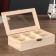Casket Wood for painting for trifles with a glass insert 17x10x4.5 cm