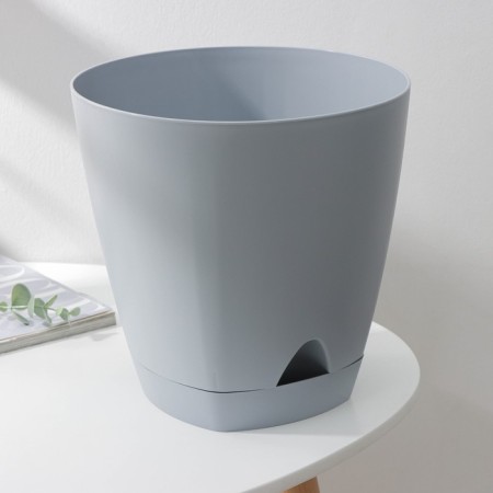 Pot for flowers with a basal watering amsterdam, 8 l, d = 25 cm, h = 24.4 cm, color gray color