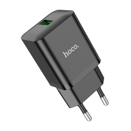Network charger Hoco N26, 1 USB, 18 W, Qc, Black-2