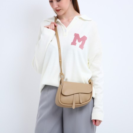 Women's bag made of artificial leather, 20x16x8.5 cm, beige color-8