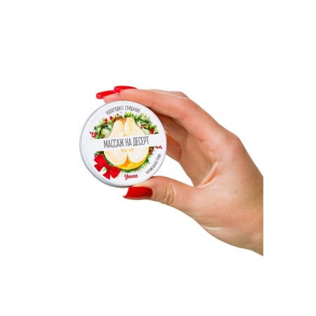 Massage candle New Year's Yove "Massage for Dessert", caramel pear, 30 ml-3