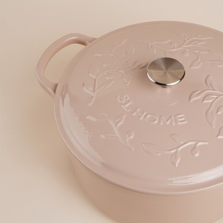 Cast iron pan with enamel coating SL Home, D = 24.5 cm, h = 11 cm, pink color-6