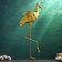 Figure "Stork" gold 70x31x12cm