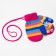 New Year. Baby mittens, pink color/stripes, size 14.5x6.7