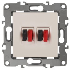 Double audio socket, ip20, era12, ivory