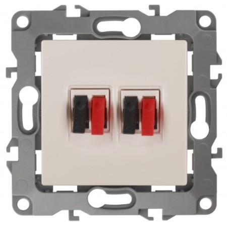 Double audio socket, ip20, era12, ivory
