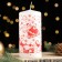 New Year's Candle-Cylinder "New Year's Patterns No. 1", 12.5x6 cm, 35 hours, 275 g, white with red