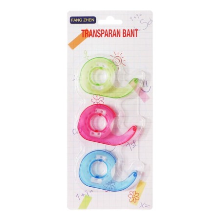 Dispenser with adhesive tape, price for 3 pieces, blister, mix-4