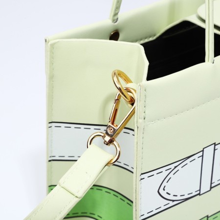 Female bag, lightning tout, green color-4