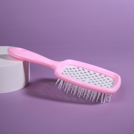 The comb is massage, wide, ventilated, 8.5 × 20.5 cm, PVC box, pink/white color-8