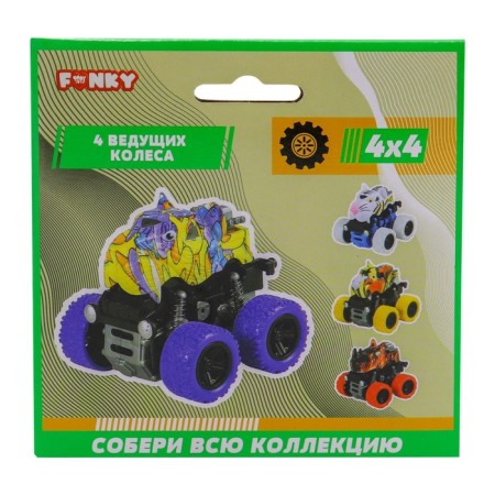 Friction Funky Toys "rhino", 4x4, springs, green color-2