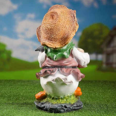 Garden figure "Duckling with a hoe" 27x27x45cm-5