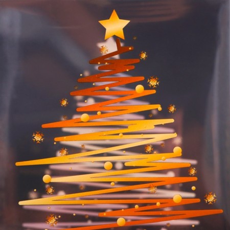 New Year. Box gift New Year folding PVC "Christmas tree" 12 x 12 x 15 cm.-2