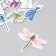 Stickers for the creativity "Dragonfly" set 50 pcs 4x8 cm