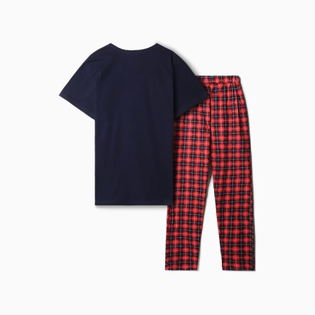 Homemade female set (T -shirt/pants), blue color, size 46-10