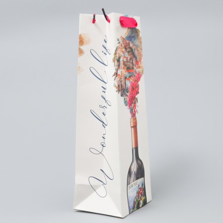 Gift package for a bottle, packaging, Wonderful Life, 36 x 13 x 10 cm-2