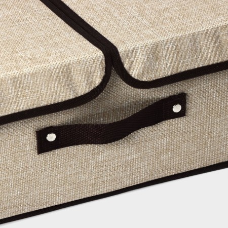Stelly box for storage with a double lid of the Teri shares, 36 × 25 × 16 cm, beige color-2