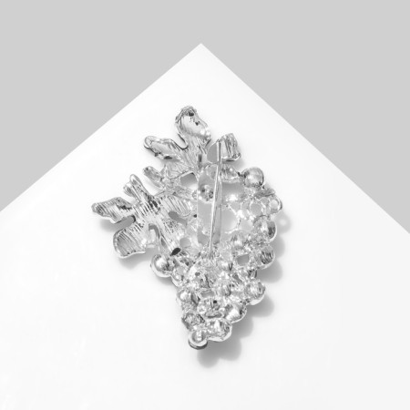 Broach "Bun" grape, green color in silver-1