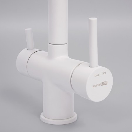 Kitchen mixer Wasserkraft A8357, double -leaf, with access to drinking, white-5