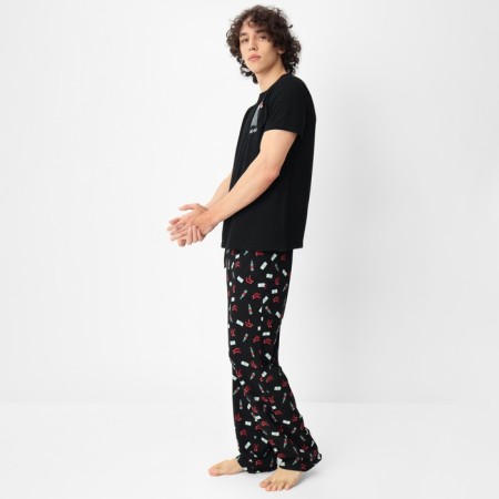 New Year. Pajama men's kaftan Ho Ho Ho, size 52-2