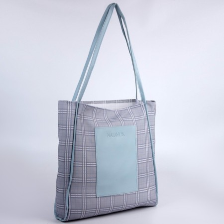 Bag - Shoper with a patch Nazamok Gray, 40 × 38 × 7 cm-1