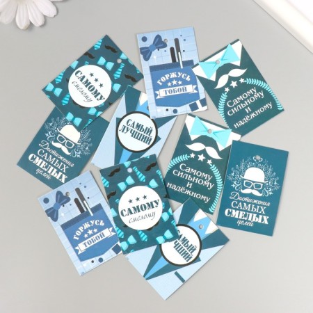Cardboard Biro "Wishes. Posters" set 10 pcs (5 types) 4x6 cm-1