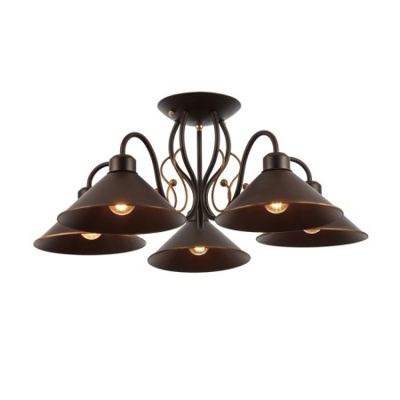 Ceiling EVOLUCE lamp. Sle120402-05. Ciolla. 5x60 watts, E27, 66x66x24 cm, dark -brown color-11