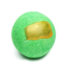 Bombing for a bath, green, with a gold strip, 110 g