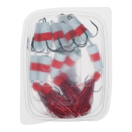 Bait jig flag No. 11, 9 cm, white, red-4
