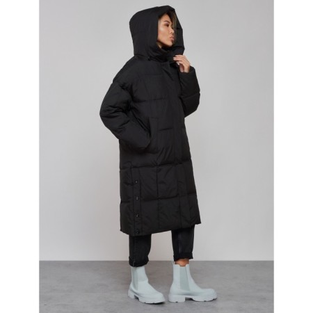Coat insulated winter female, size 42, black color-5
