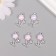 Decor for creativity metal, rhinestones "flowers" silver, pink 2.2x1.3x0.5 cm